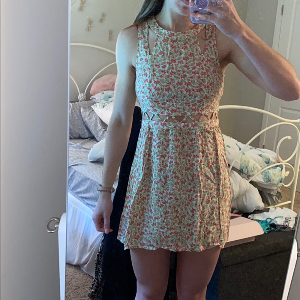 H&M Floral cutout mini dress